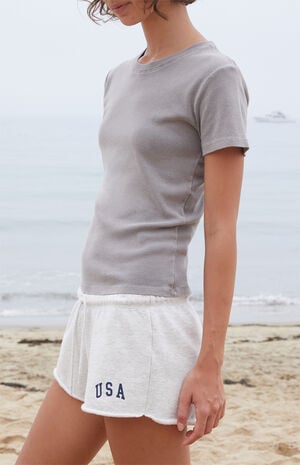 Gray Loreen Short Sleeve Top image number 2