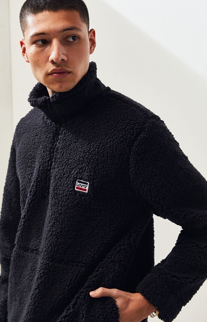 sherpa pullover black