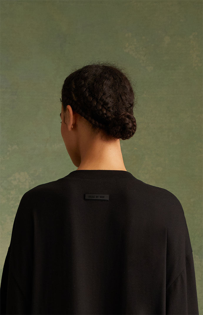 Fear of God Essentials Women's Jet Black 3/4 Sleeve T-Shirt