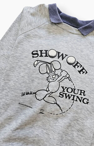 Upcycled Collared Golf Crew Neck Sweatshirt image number 2