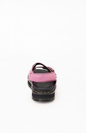 Women's Pink Zebzag Suede Platform Sandals image number 3