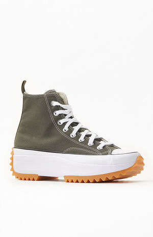 Olive Run Star Hike Platform High Top Sneakers image number 2
