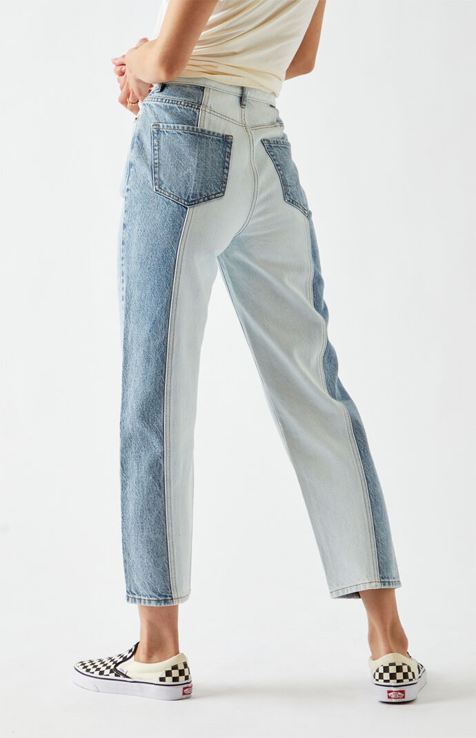 Light Blue High Waisted Straight Leg Jeans
