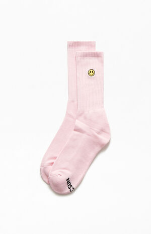 Recycled Smiley Face Crew Socks image number 1