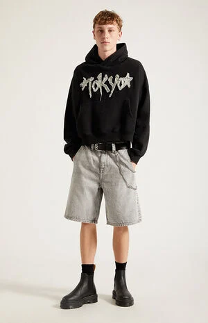 Parker&nbsp;Baggy Denim Shorts&nbsp;Gray Wash image number 6