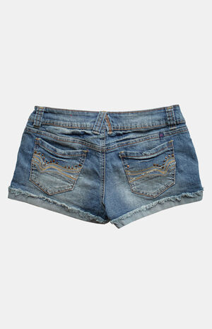 2000s Medium Indigo Low Rise Micro Jean Shorts image number 2