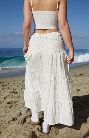 White & Orange Olive Maxi Skirt image number 4