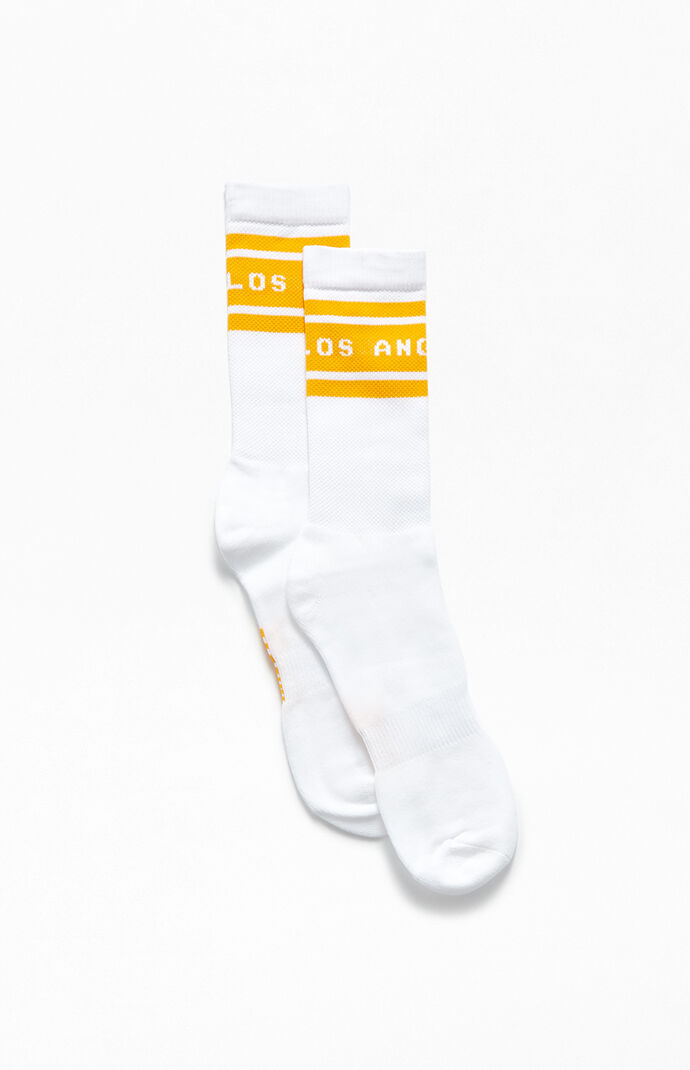 LA Gym Striped Crew Socks