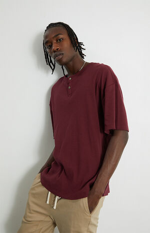Ribbed Boxy Henley T-Shirt image number 3
