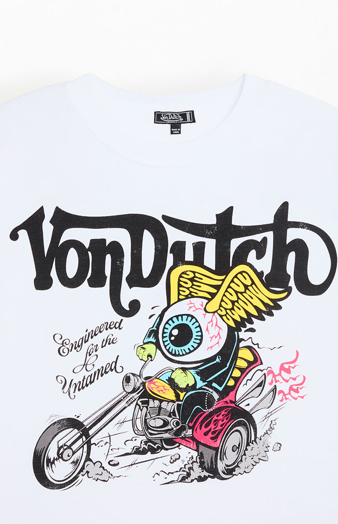 Von Dutch Eyeball Motorcycle Cropped T-Shirt