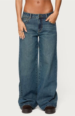 Heartly Low Rise Straight Leg Jeans image number 1