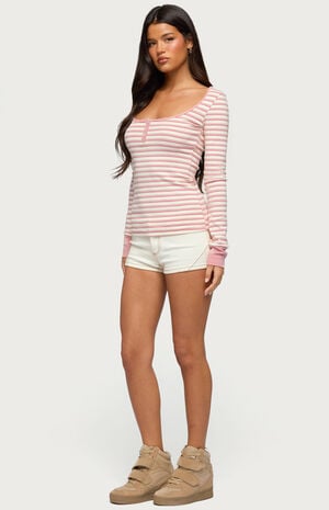 Jaida Striped Henley Top image number 4