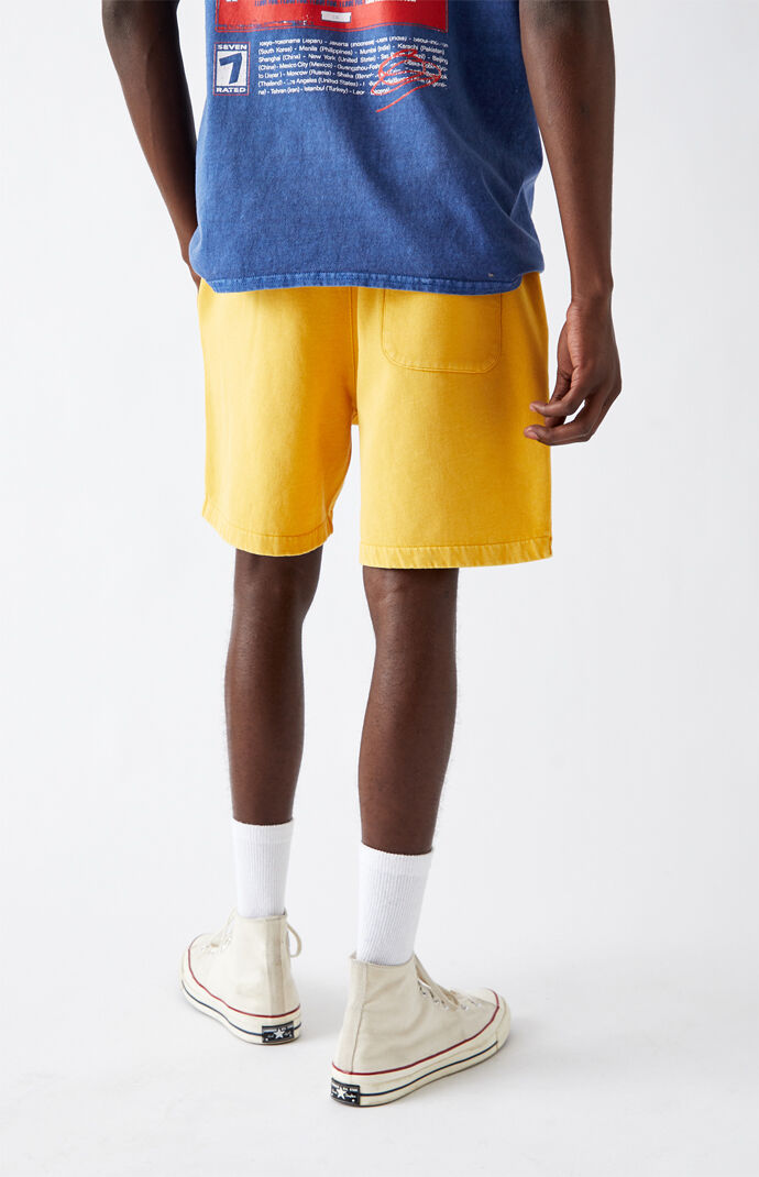 Gold Fleece Drawstring Volleyball Shorts