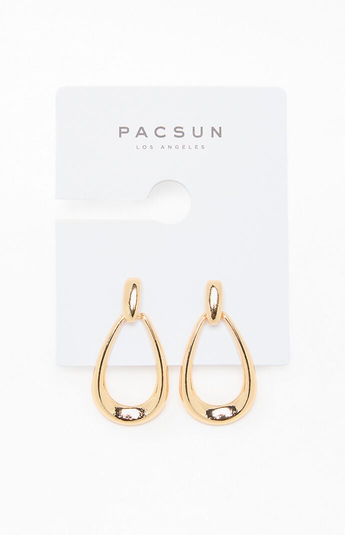 Pacsun Lucy Teardrop Hoop Earrings In Gold
