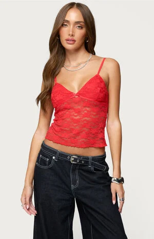 Eira Sheer Lace Tank Top image number 1