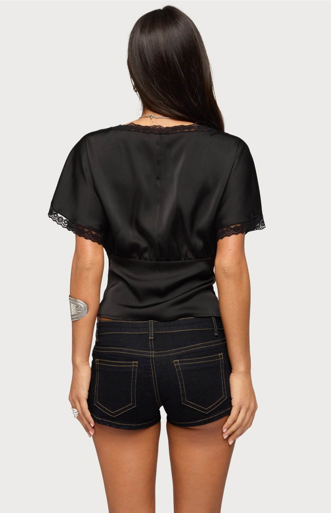 Edikted Ihara Lacey Cinched Waist Top
