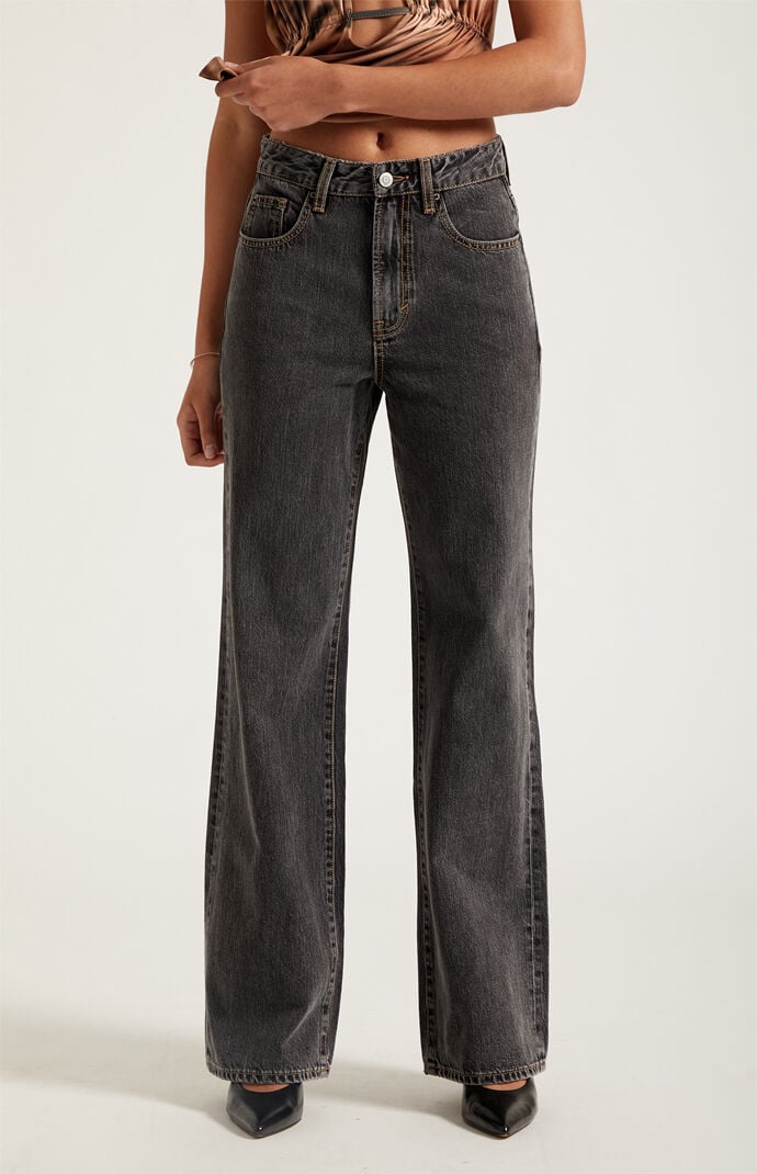 Pacsun Madison High Waisted Girlfriend Jeans Washed Black