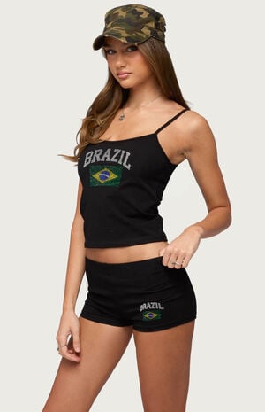 Brazil Rhinestone Tank Top image number 2