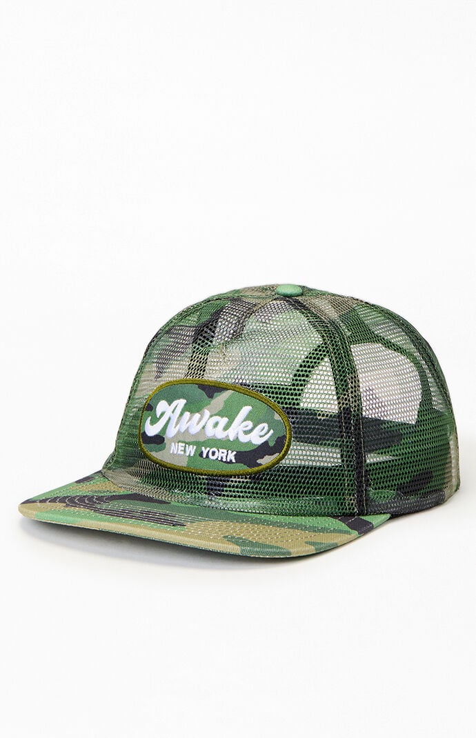 Awake NY Camo Logo Patch Mesh Trucker Hat