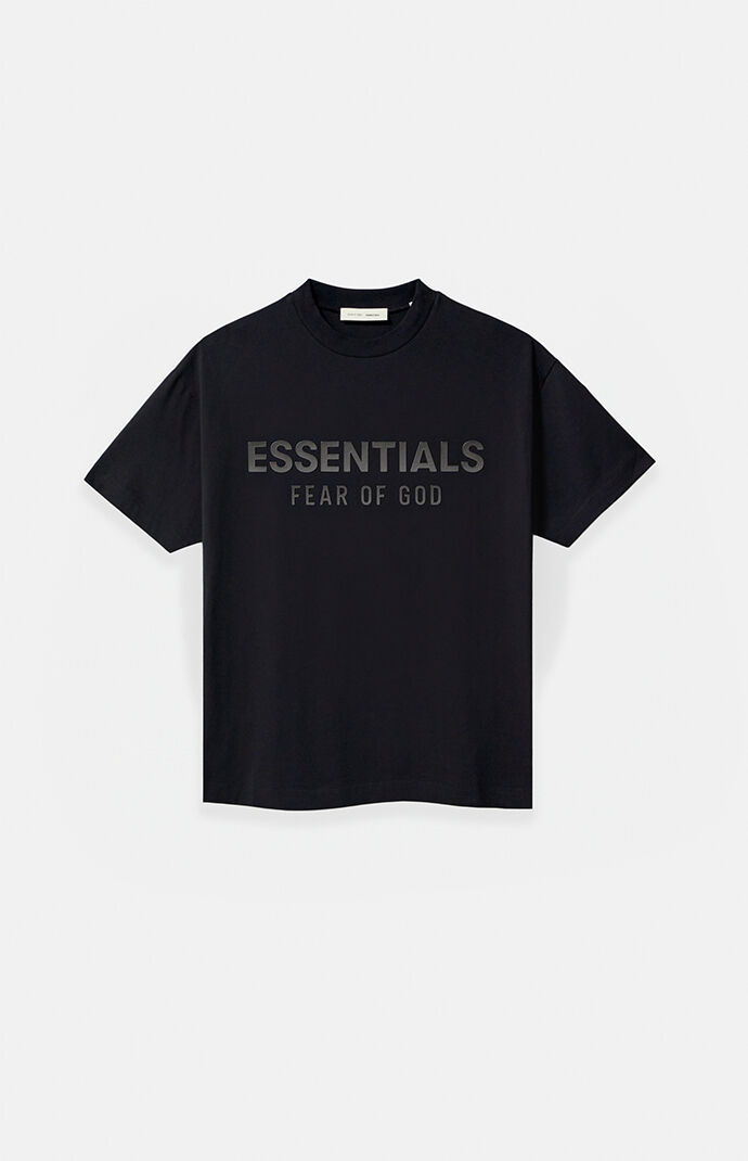 Fear of God ESSENTIALS Kids Jet Black Classic Crew Neck T-Shirt