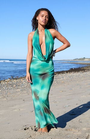 Kira Printed Cowl Neck Maxi Dress image number 2