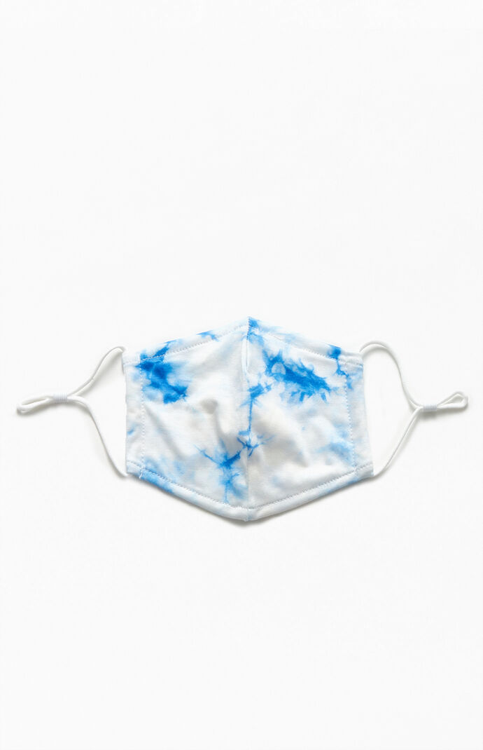 Blue Tie-Dyed Face Mask