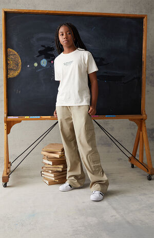 Tan Baggy Cargo Pants image number 1