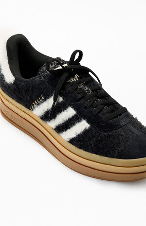 Women's Black & White Gazelle Bold Sneakers image number 6