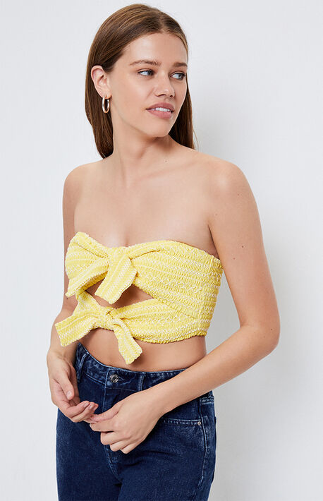 Pina Smocked Bandeau Top