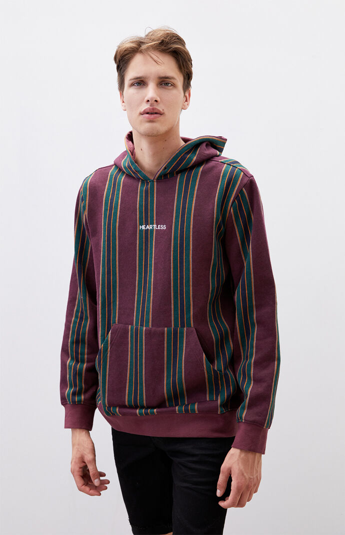 Heartless Striped Oversized Hoodie