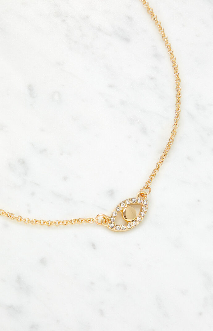 Rhinestone Evil Eye Necklace