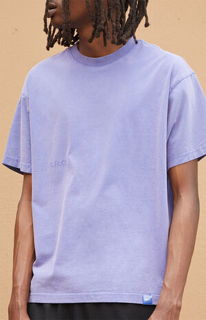 Violet Vintage Wash Heavyweight Oversized T-Shirt image number 3