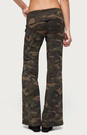 Lumielle Camo Wide Leg Foldover Pants image number 3