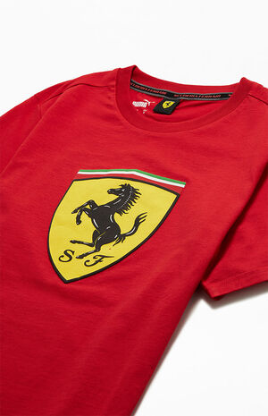 Scuderia Ferrari Women's Puma Large Shield Logo T-Shirt-Red/Black