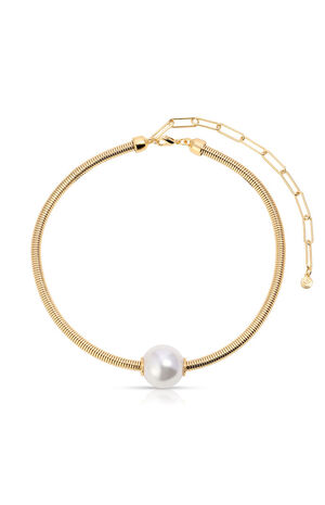 Pearl Pendant Flex Chain Necklace image number 1
