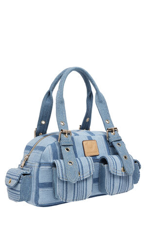 Soft Satchel Denim Mini Handbag image number 2