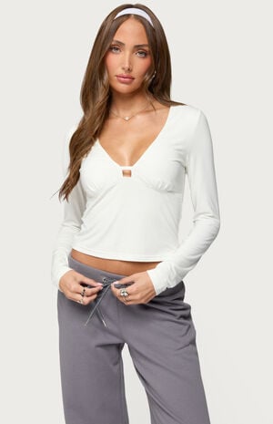 Lovisa V Neck Long Sleeve Top image number 1