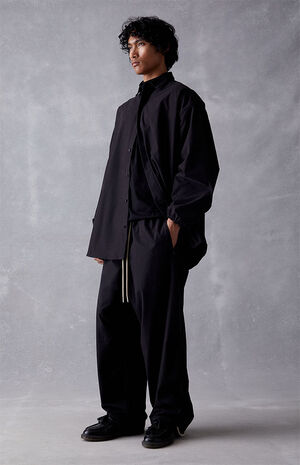 Jet Black Relaxed Trousers image number 6