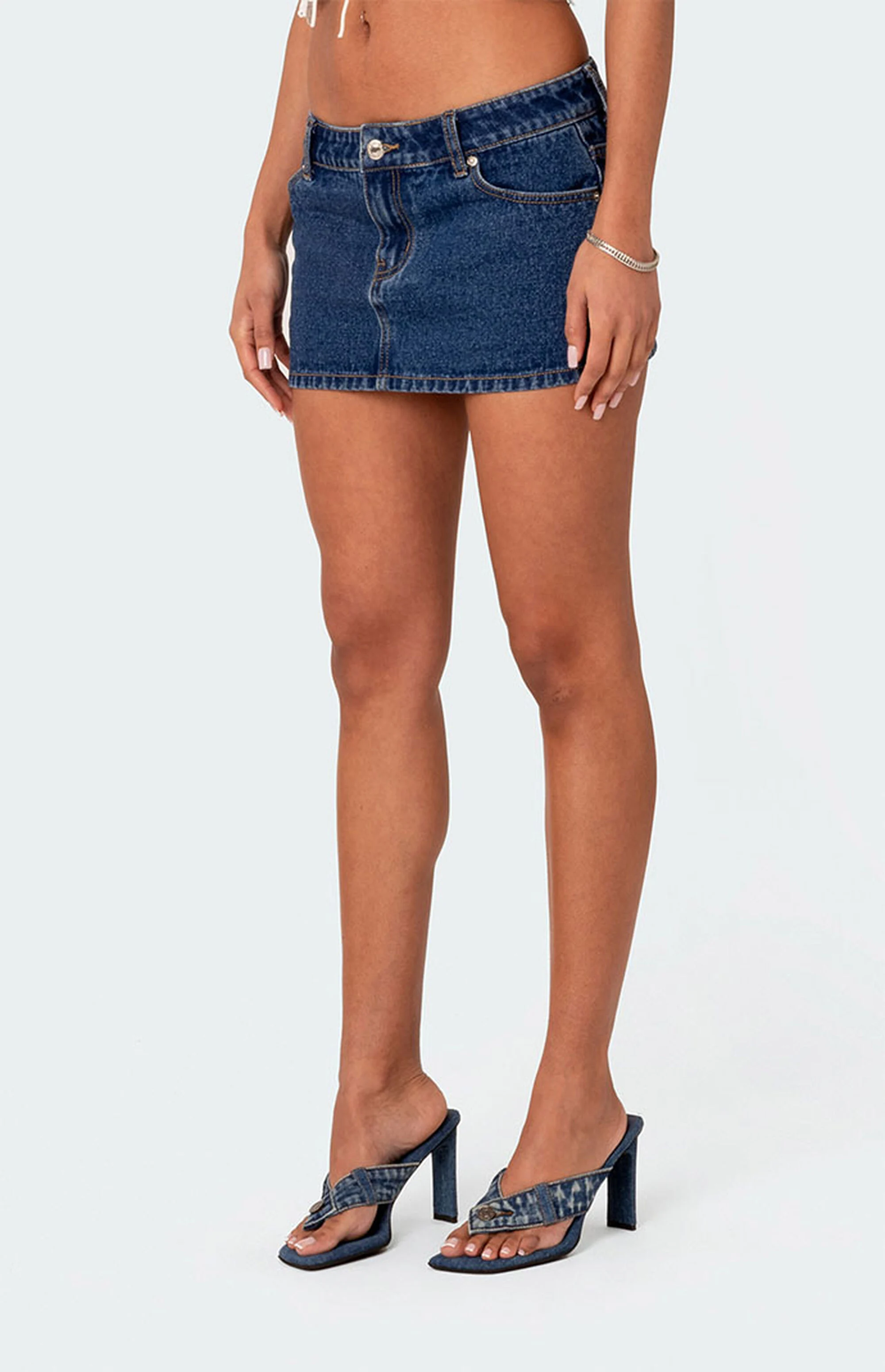 Edikted Spencer Low Rise Denim Micro Skirt | Pacsun