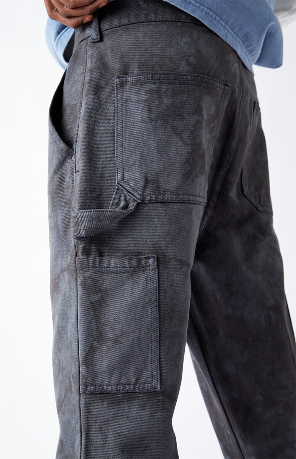 PacSun Utility Washed Navy Slim Carpenter Pants PacSun