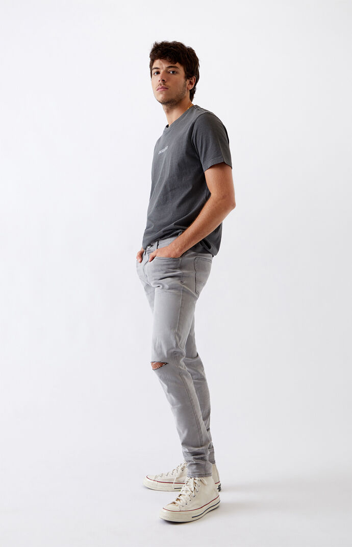 Gray Ripped Skinniest Jeans