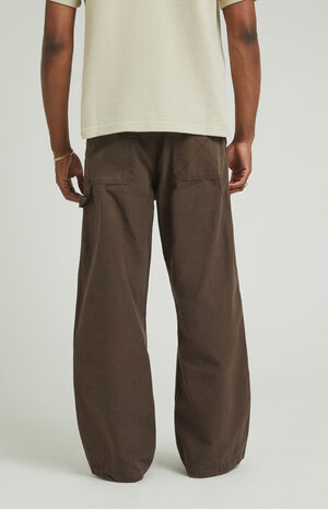 Brown Baggy Carpenter Cargo Pants image number 5
