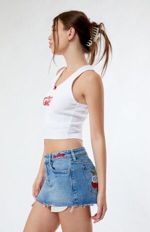 By PacSun Cherry Coke Low Rise Micro Denim Mini Skirt image number 3