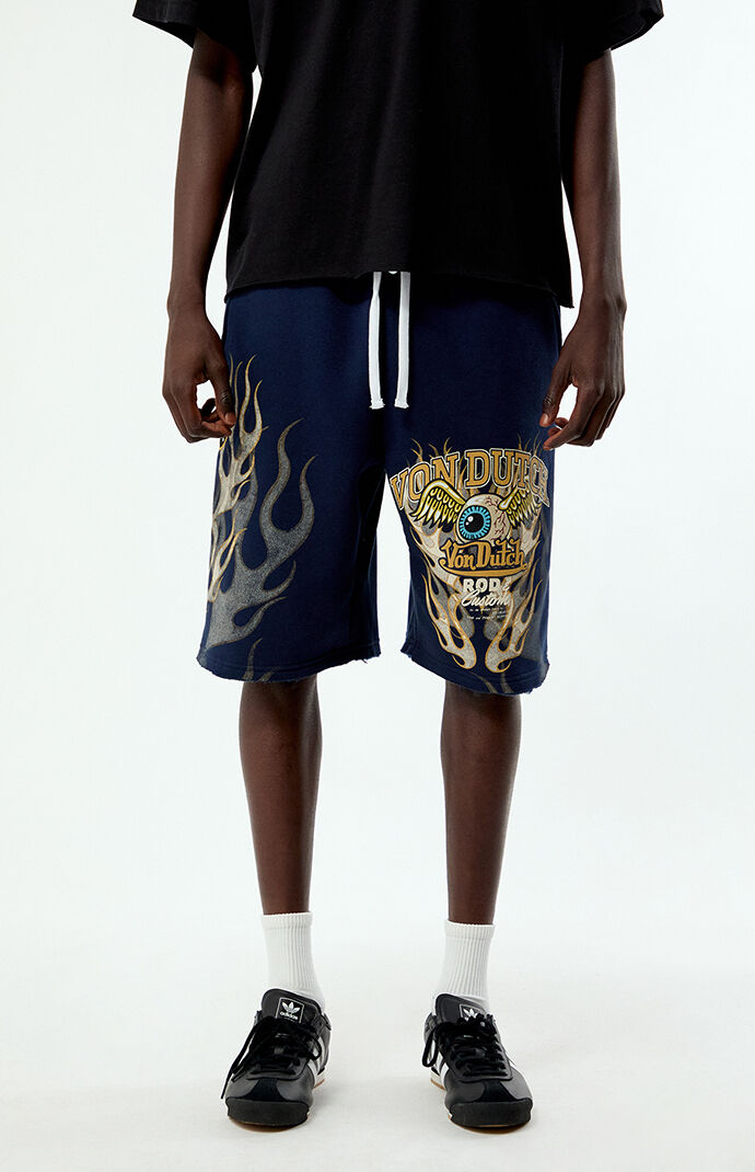 Von Dutch Eyeball Baggy Fleece Sweat Shorts | Pacsun