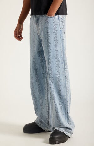 Blake Extreme Baggy Jeans Graphic Light Blue image number 5