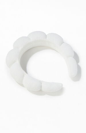 White Gem Plush Spa Headband image number 1