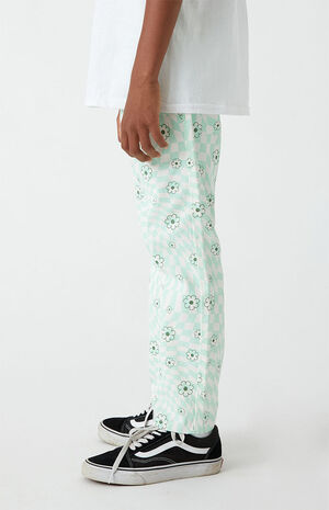 Checkerboard Flower Straight Leg Jeans image number 3