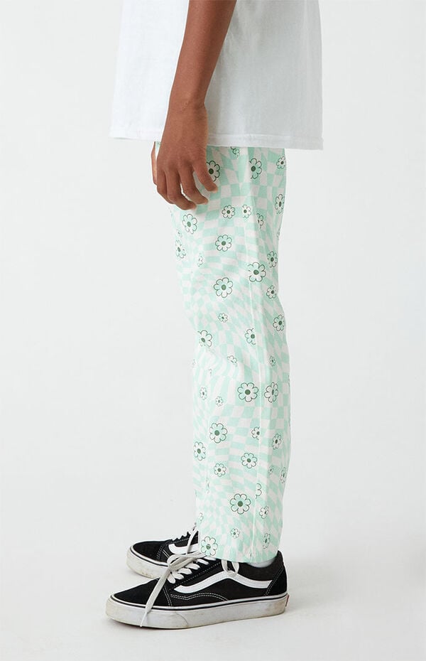 Pacsun Kids Checkerboard Flower Straight Leg Jeans
