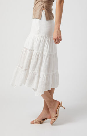 Lace Tiered Midi Skirt image number 2