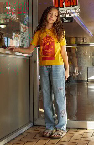 Medium Indigo Embroidered '90s Straight Jeans